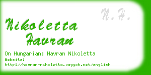 nikoletta havran business card